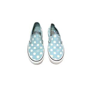 Vans Polka Dot Canvas Slip-On Sneakers Blue/White Women's Size 9.5 Skate Shoes